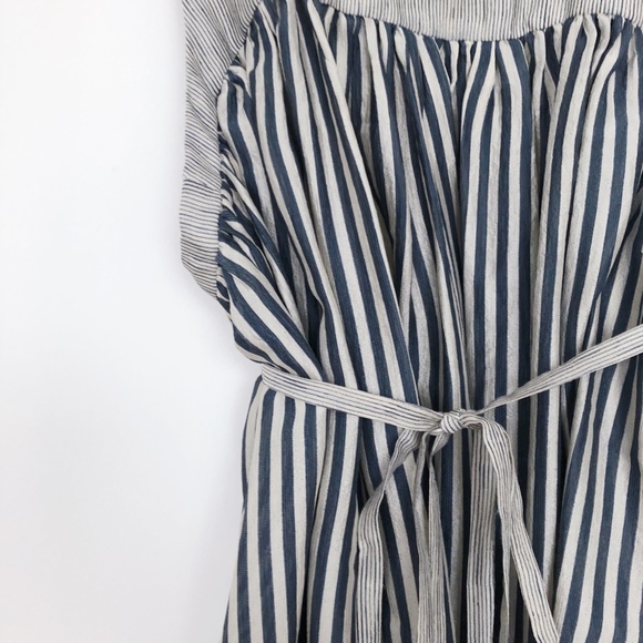 SUNO Yoke Pleated Striped Tank Blouse - Picture 3 of 6